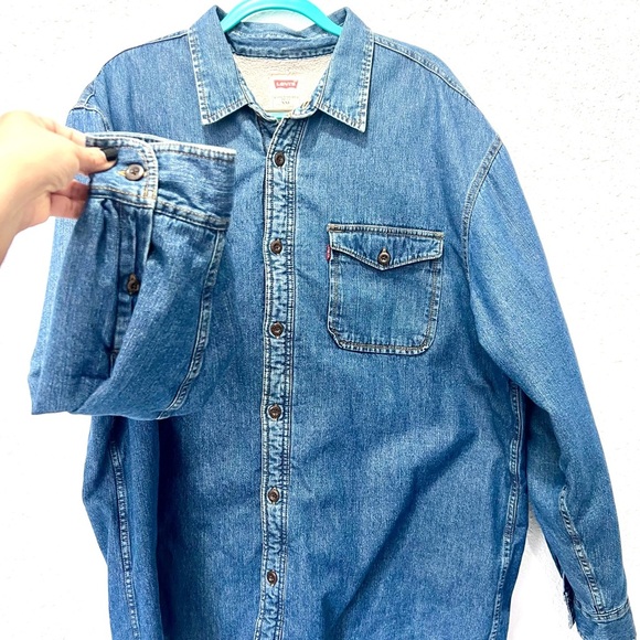 Levi's shacket Blue Sherpa-Lined Jacket XXL - Picture 3 of 7